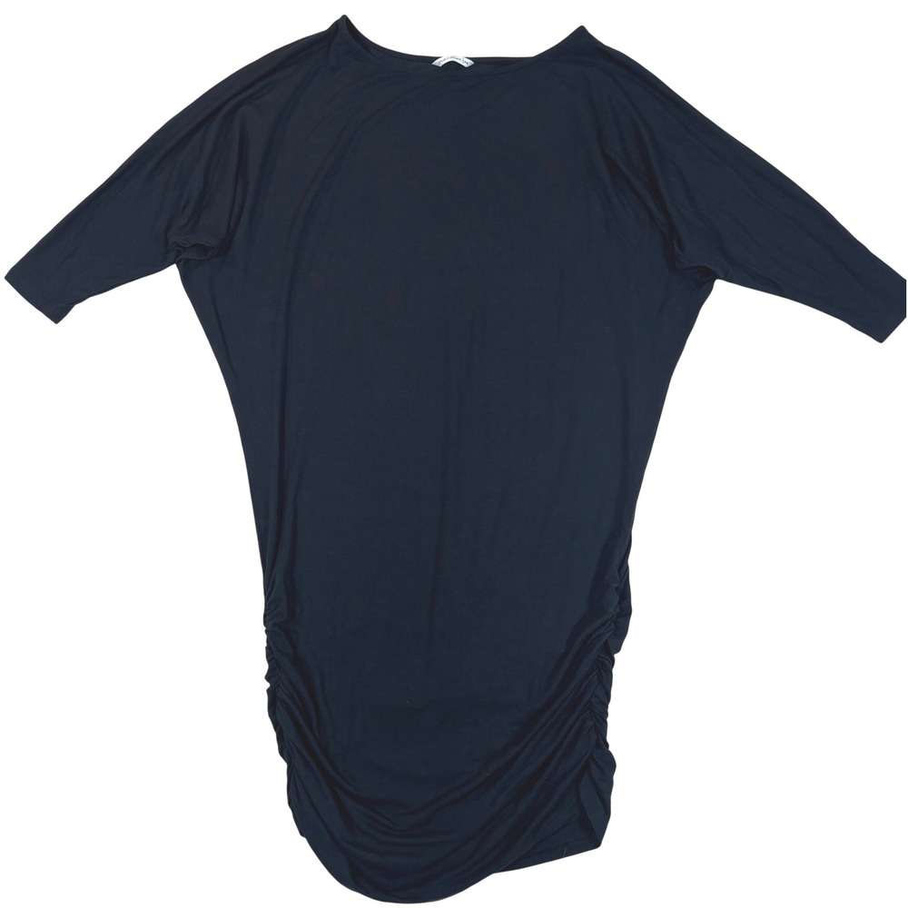 Shakti Shanti Black Ruched Dolman Sleeve Tunic Dress AC348 Womens Size 34-US XS